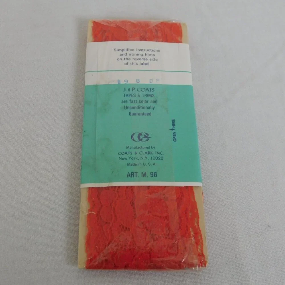 Seam Binding Tape Lot of 5 New Unopened Lace Woven J&P Coats Blue Red Gray Mix